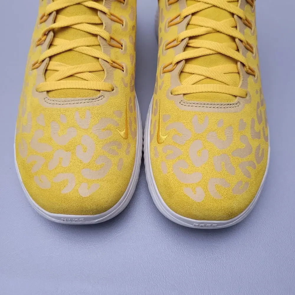 Nike Free RN 2018 Cheetah Print Yellow Low Top Lace-Up Sneakers Size 9.5